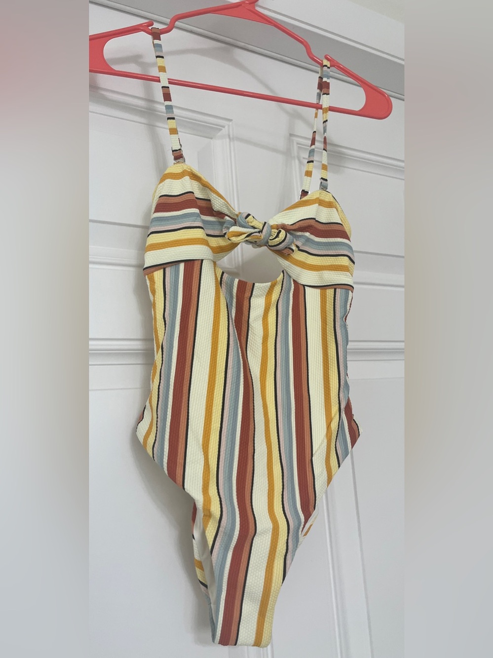 MINKPINK Swimsuit Stripe One Piece Bandeau Tie Bow Beach Swim Pool small
 NWT